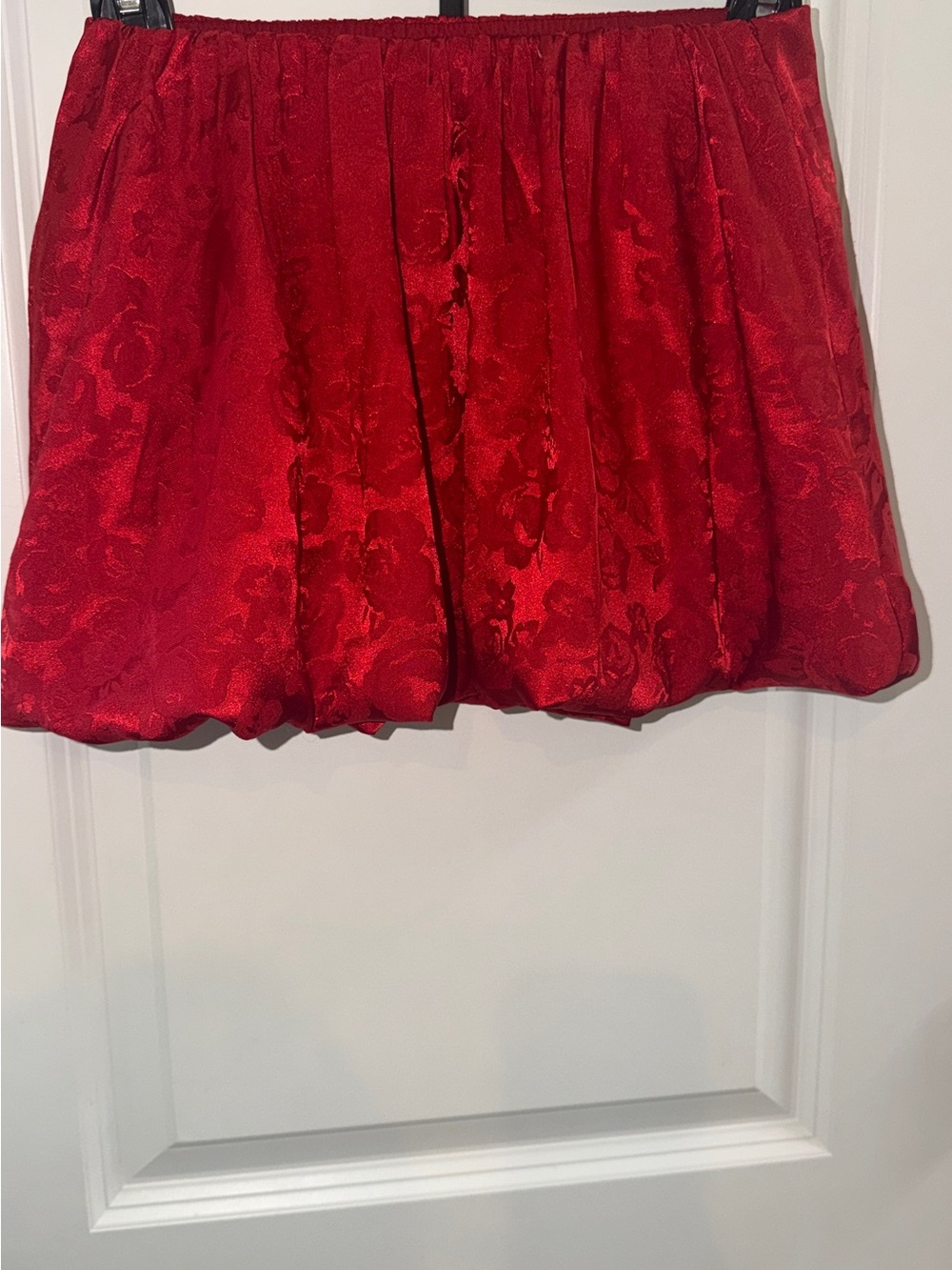 Art Class Girls Red Floral Jacquard Bubble Skirt – Small 6/7